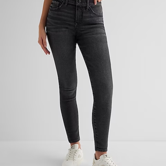Express Mid-Rise Skinny Jean Knee Cutout - Picture 2 of 3